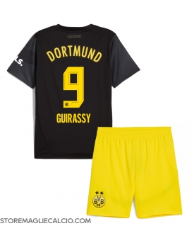 Borussia Dortmund Serhou Guirassy #9 Maglia Gara Trasferta Repliche 2024-25 Bambino Maniche Corte